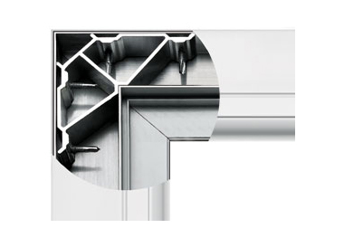 close up image of andersen storm door strong corner